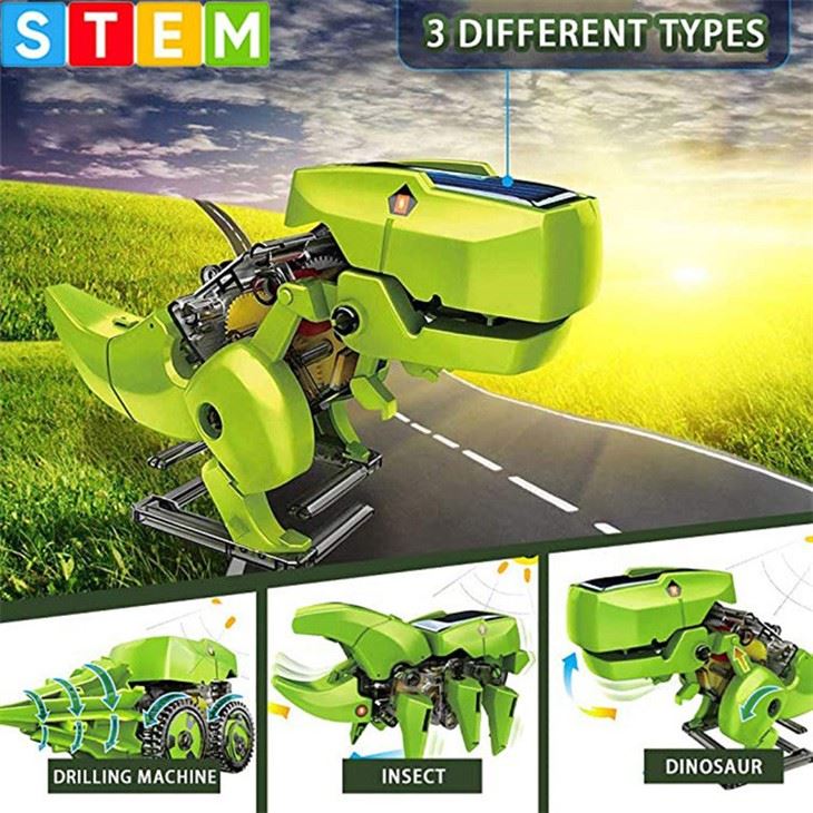Assembled Dinosaur Solar Powered 3-in-1 Robot Toy Assembled Dinosaur Solar Powered 3-in-1 Robot Toy